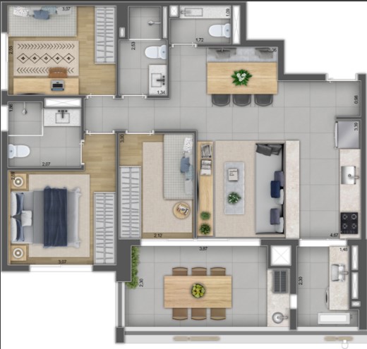 Apartamento à venda com 85m², 3 quartos com vaga - 34