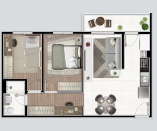 Apartamento à venda com 57m², 2 quartos com vaga - 21