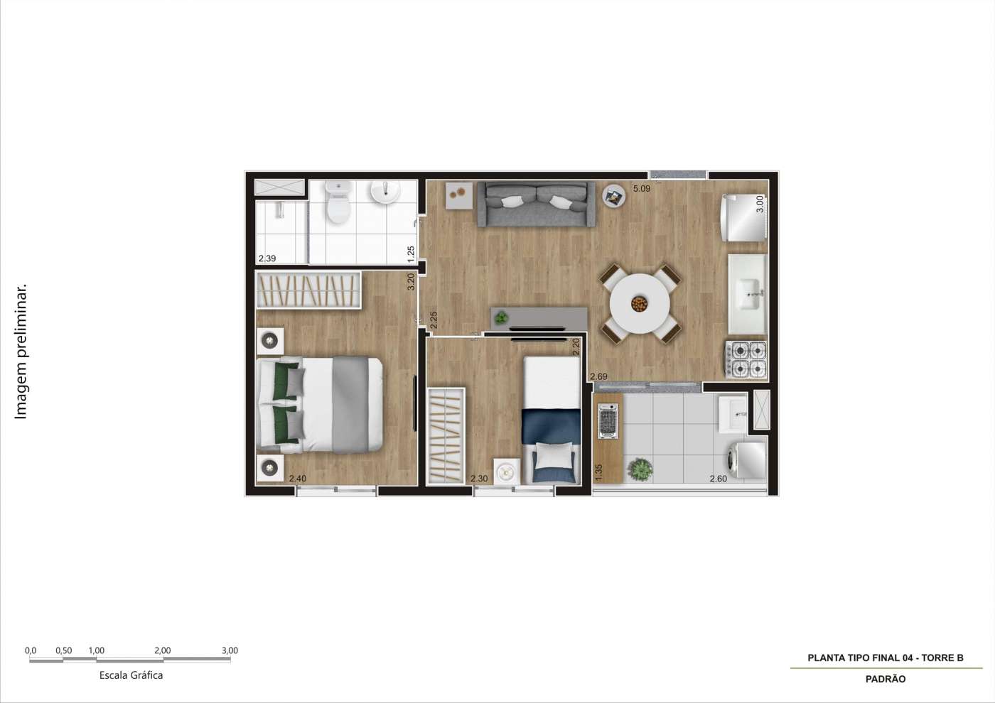Apartamento à venda com 37m², 2 quartos sem vaga - 22