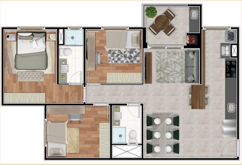 Apartamento à venda com 83m², 3 quartos com vaga - 32