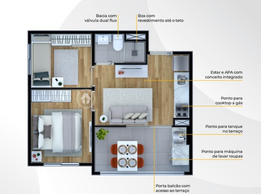 Apartamento à venda com 36m², 2 quartos sem vaga - 32