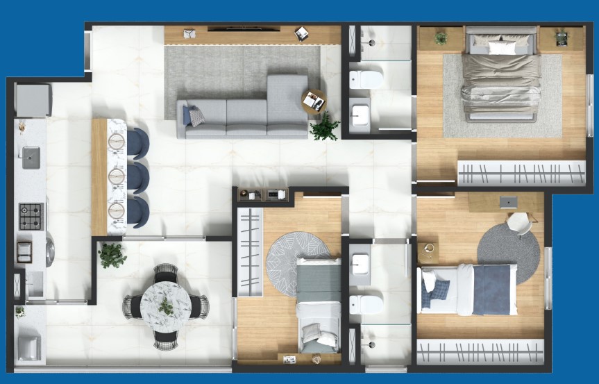 Apartamento à venda com 70m², 3 quartos com vaga - 12