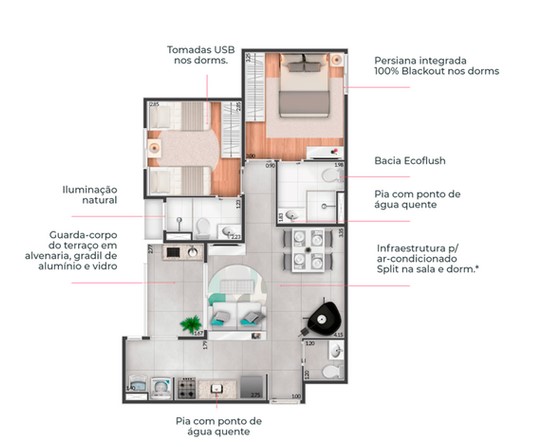 Apartamento à venda com 60m², 2 quartos sem vaga - 23