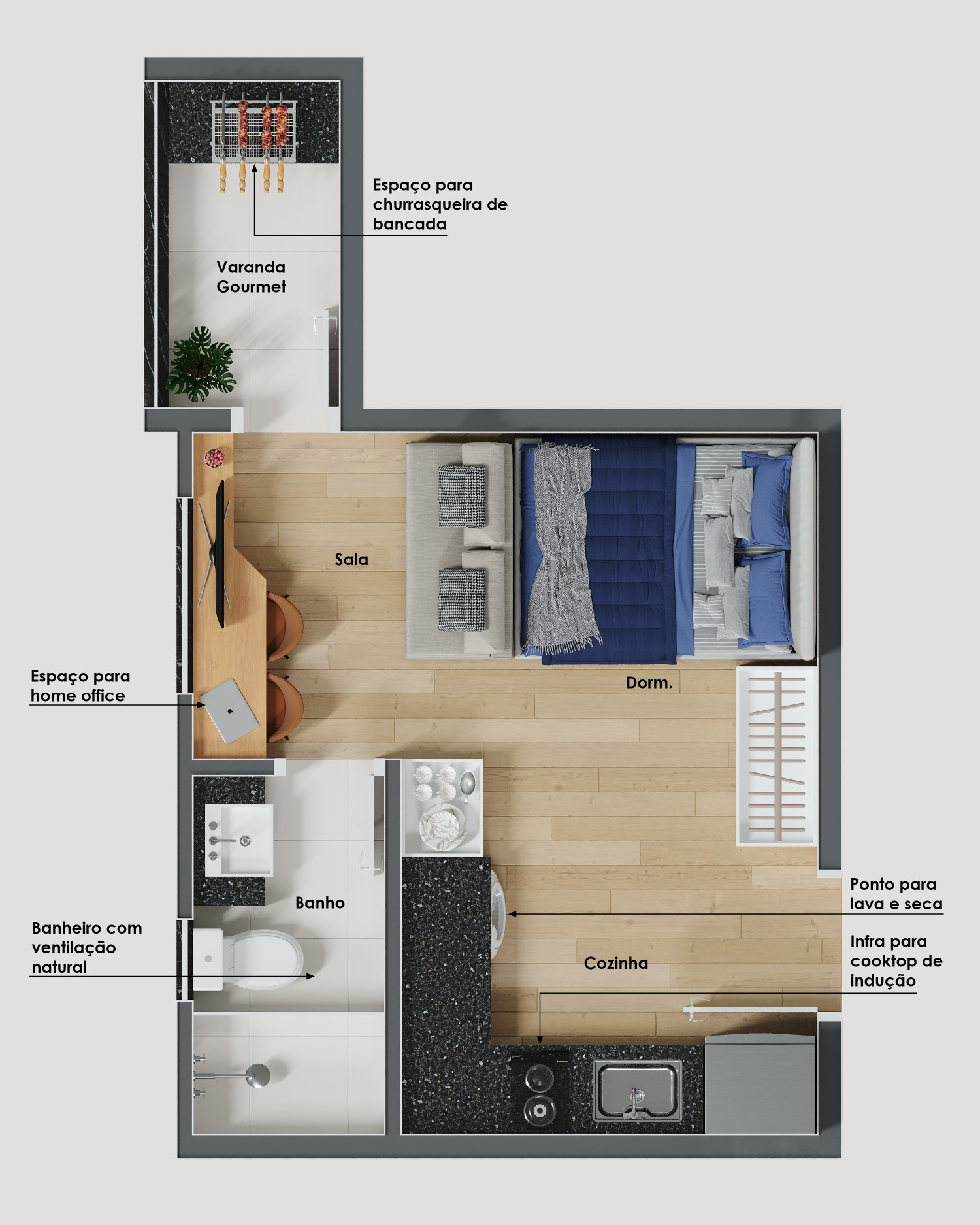 Studio à venda com 20m², 0 quartos sem vaga - 25