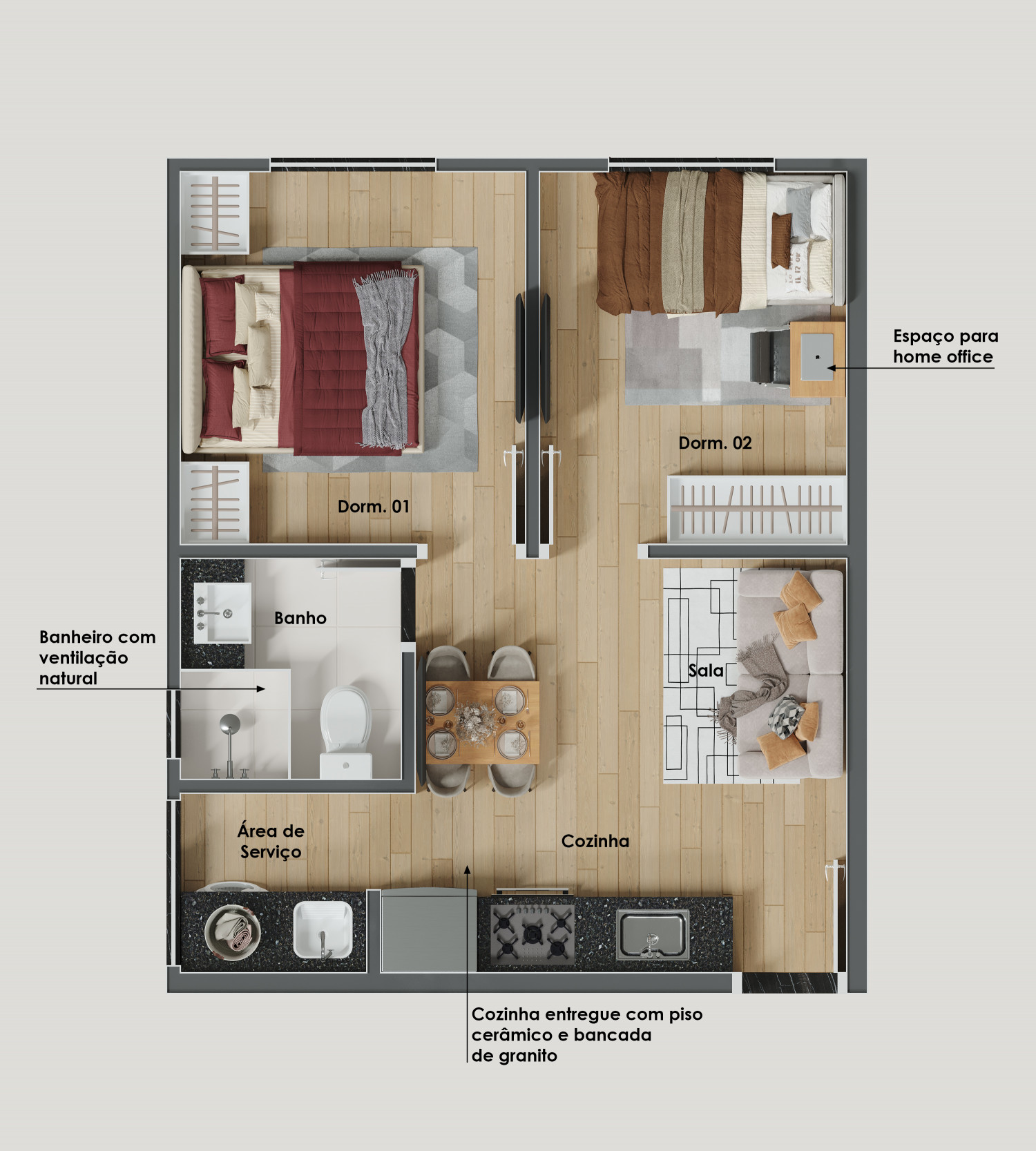 Apartamento à venda com 30m², 2 quartos sem vaga - 25