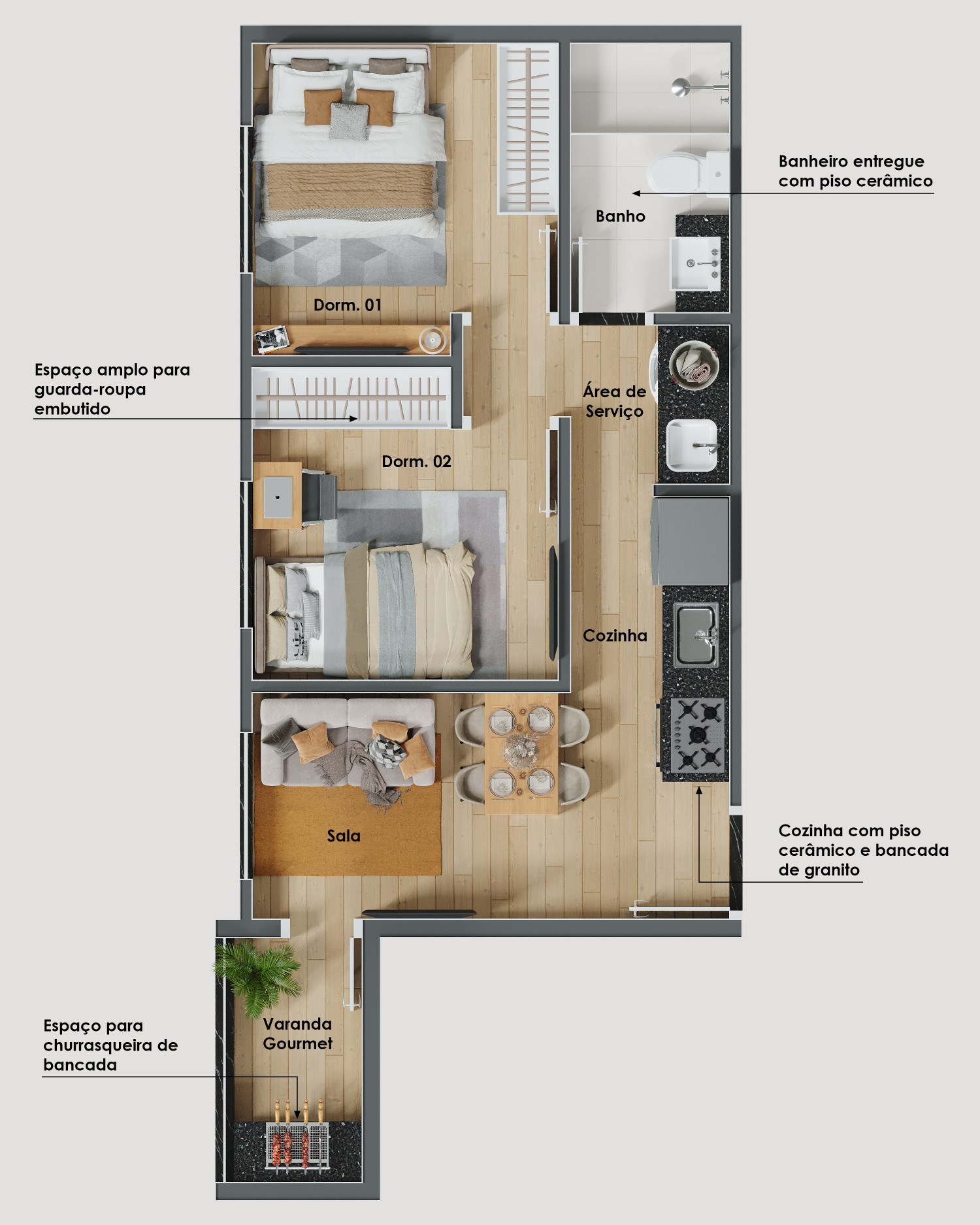 Apartamento à venda com 32m², 2 quartos sem vaga - 25