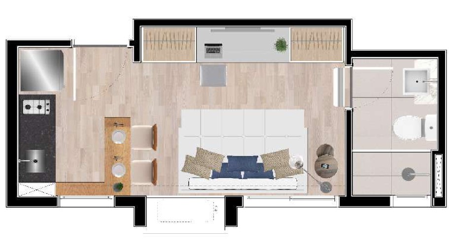 Studio à venda com 38m², 0 quartos sem vaga - 14