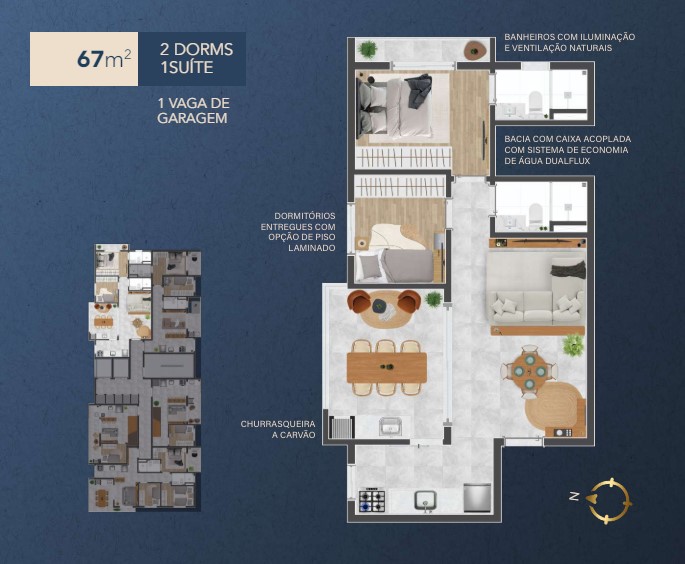 Apartamento à venda com 67m², 2 quartos com vaga - 29