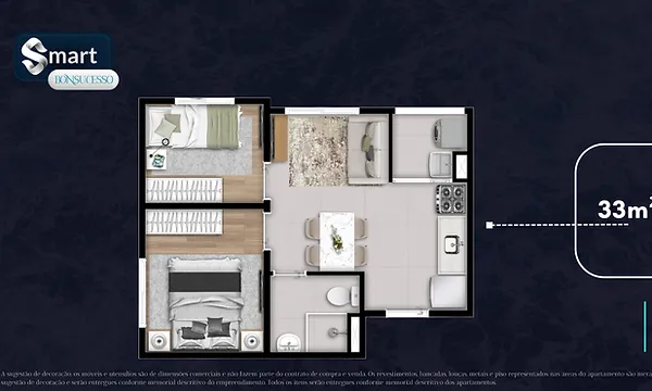 Apartamento à venda com 33m², 2 quartos com vaga - 20