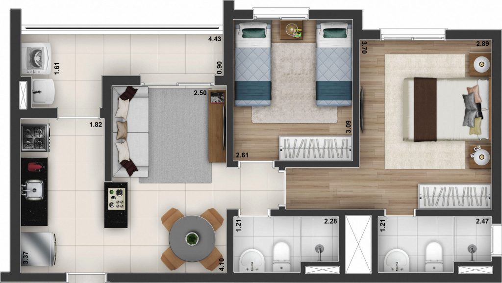 Apartamento à venda com 55m², 2 quartos com vaga - 24