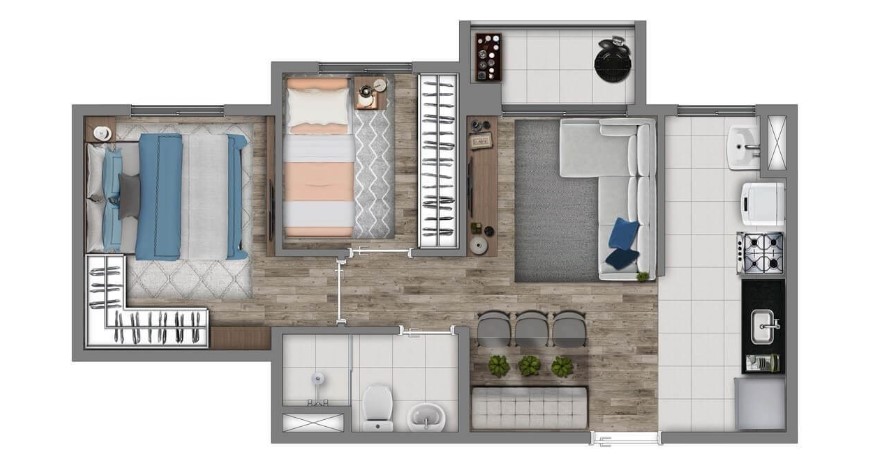 Apartamento à venda com 41m², 2 quartos sem vaga - 16