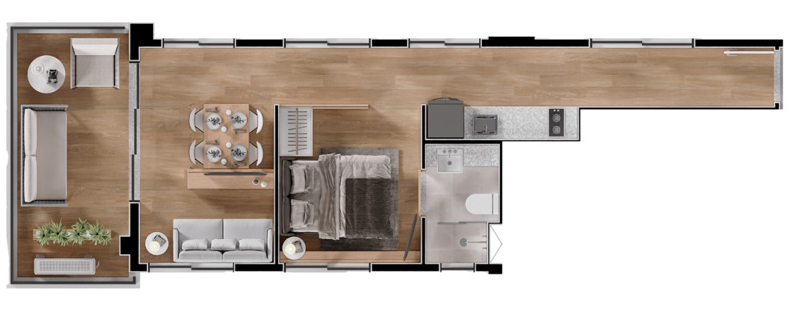 Apartamento à venda com 42m², 1 quarto sem vaga - 32