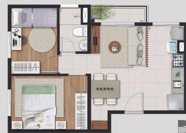 Apartamento à venda com 40m², 2 quartos sem vaga - 27