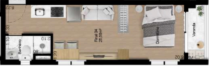 Studio à venda com 25m², 0 quartos sem vaga - 14