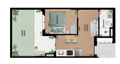 Apartamento à venda com 30m², 1 quarto sem vaga - 14
