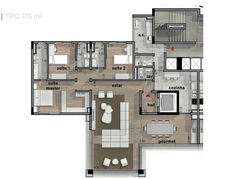Apartamento à venda com 175m², 3 quartos com vaga - 19