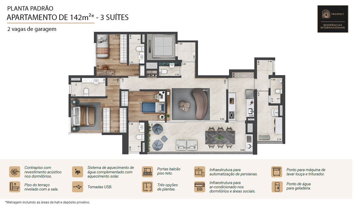 Apartamento à venda com 142m², 3 quartos com vaga - 42