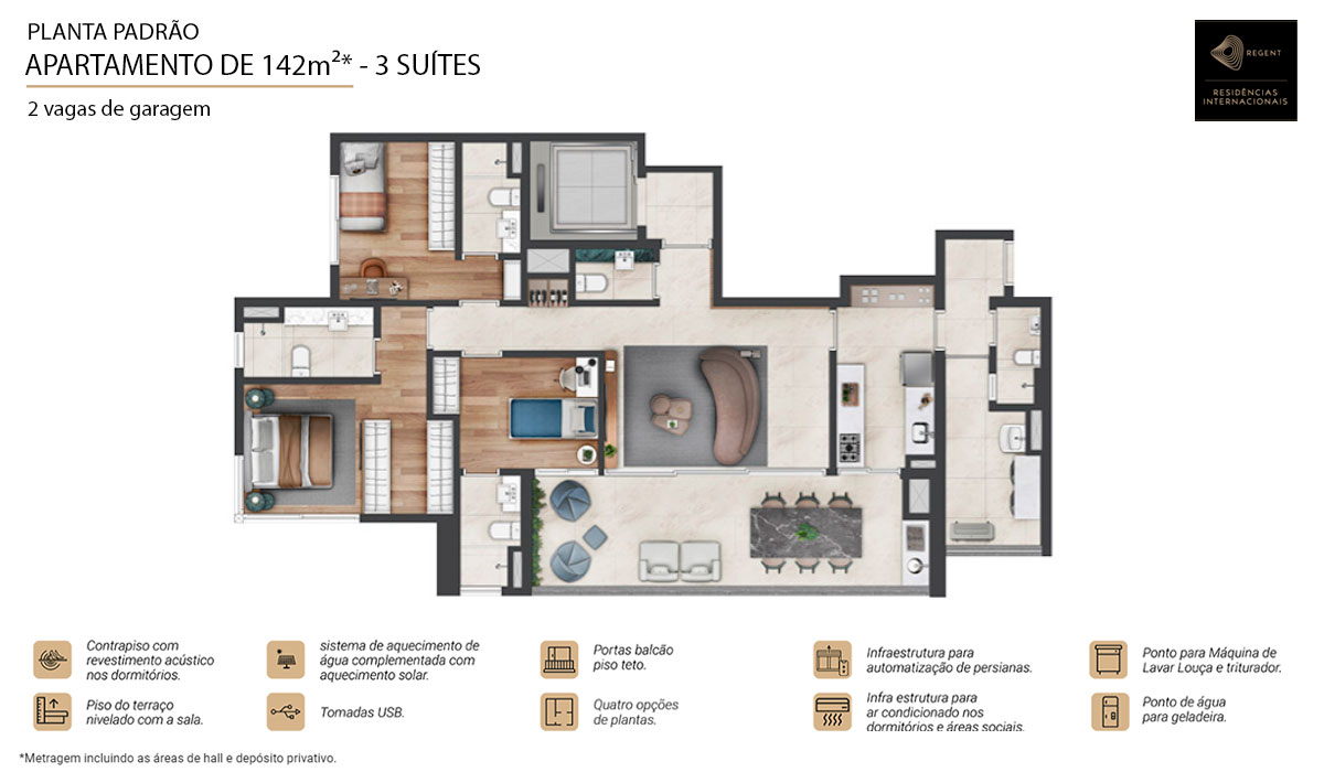 Apartamento à venda com 142m², 3 quartos com vaga - 42