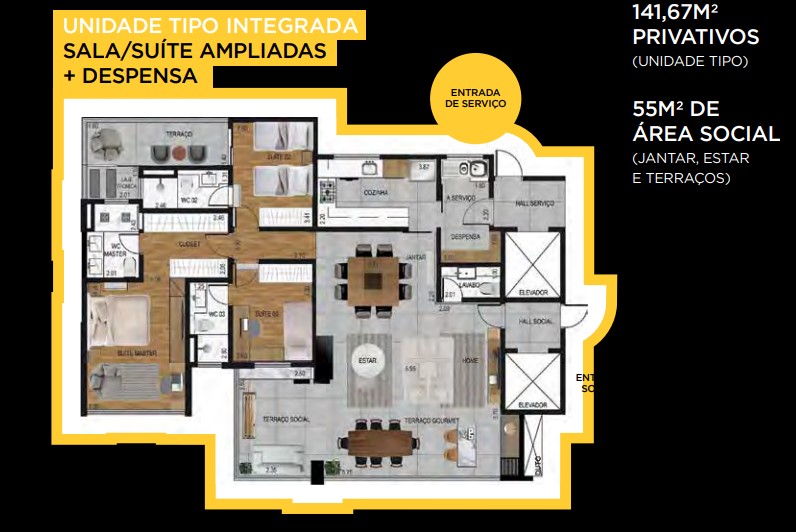 Apartamento à venda com 141m², 3 quartos com vaga - 23