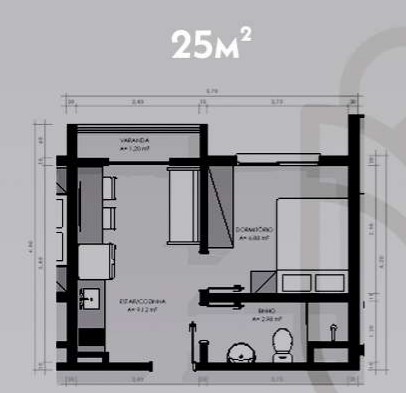 Apartamento à venda com 24m², 1 quarto sem vaga - 29