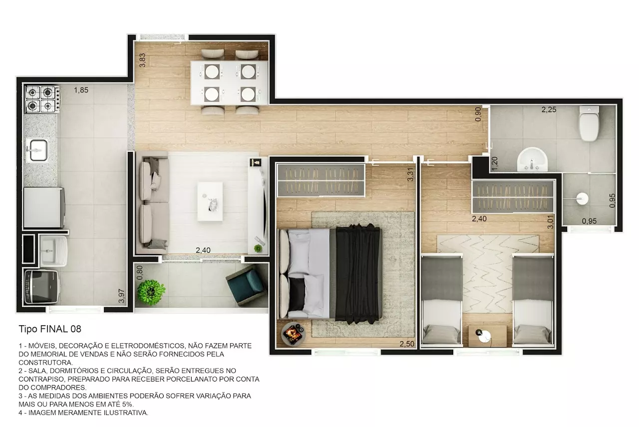 Apartamento à venda com 47m², 2 quartos sem vaga - 19