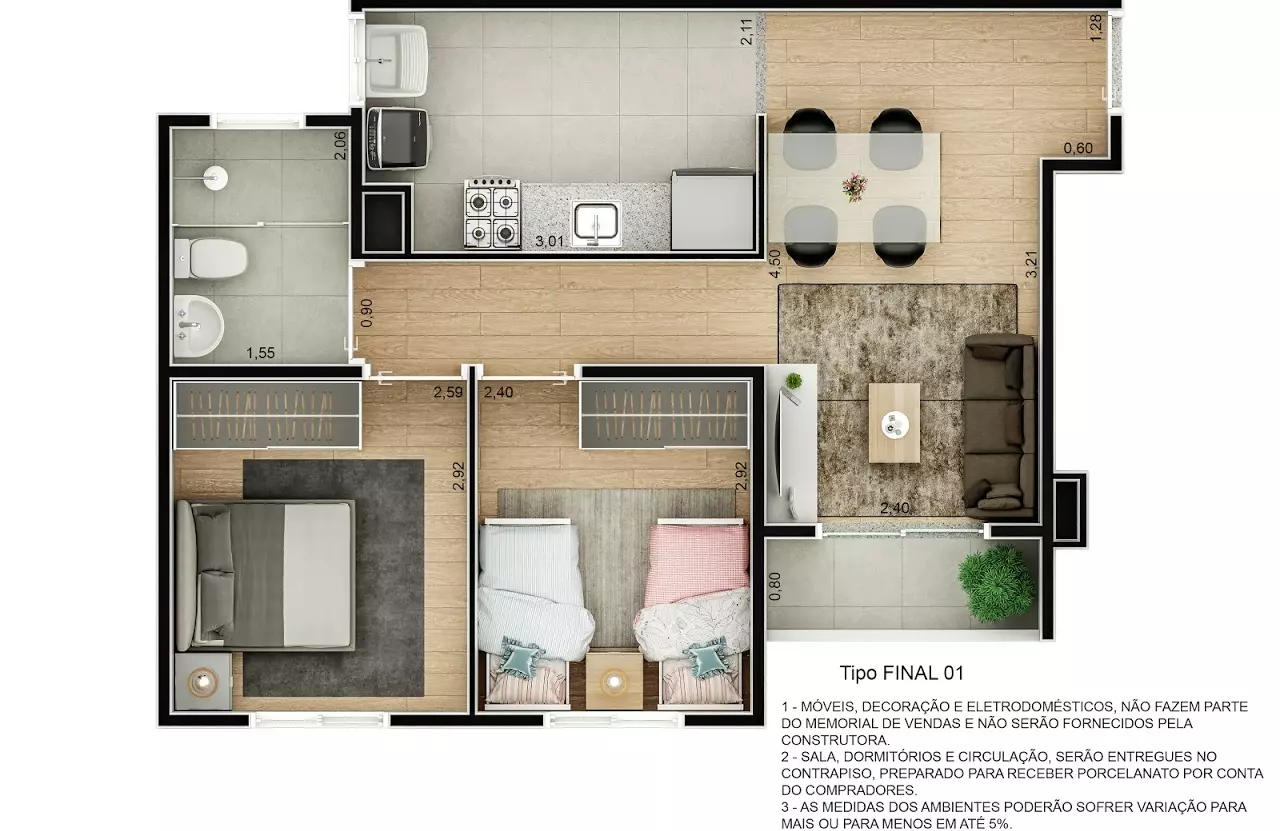 Apartamento à venda com 47m², 2 quartos com vaga - 19