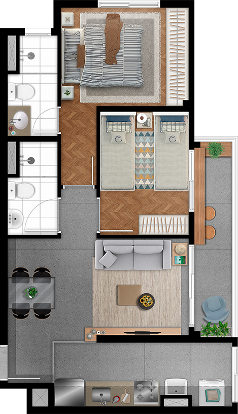 Apartamento à venda com 54m², 2 quartos sem vaga - 19