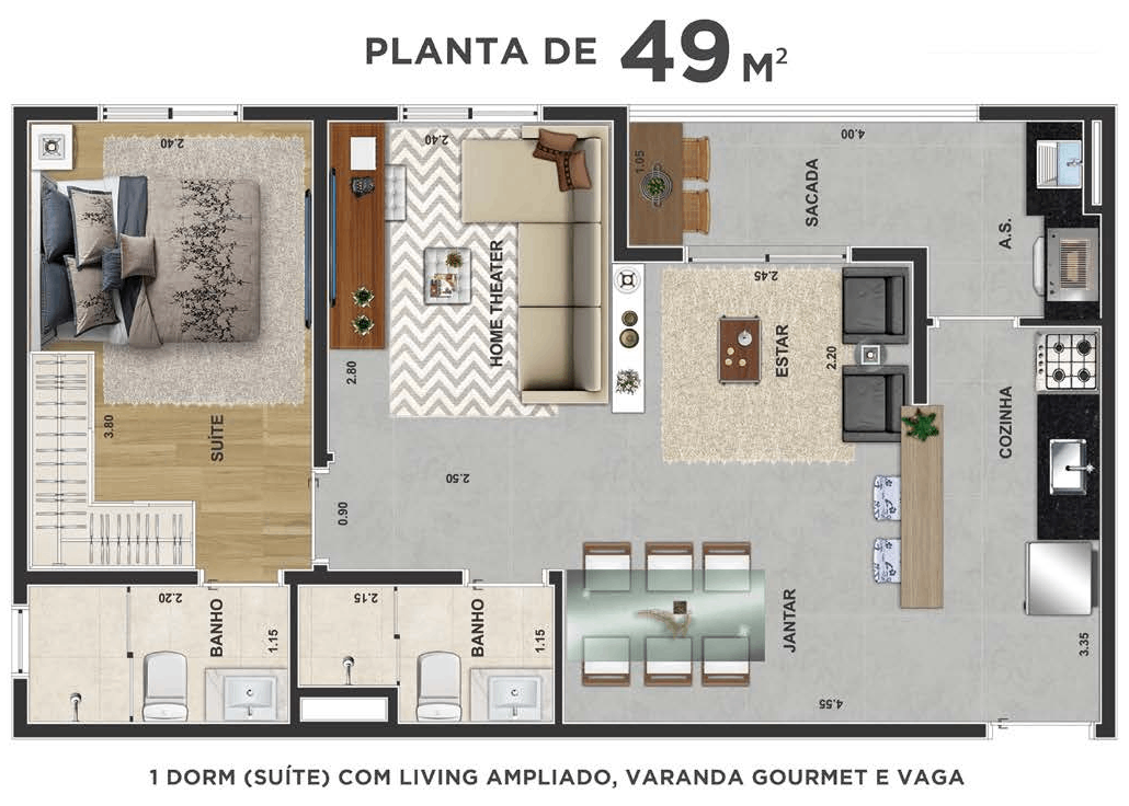 Apartamento à venda com 47m², 2 quartos com vaga - 25
