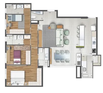 Apartamento à venda com 117m², 3 quartos com vaga - 27