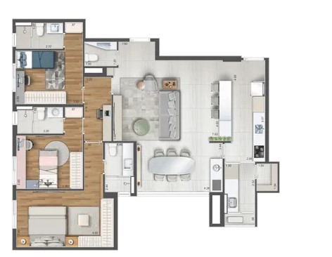 Apartamento à venda com 117m², 3 quartos com vaga - 28
