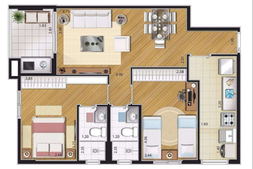 Apartamento à venda com 67m², 2 quartos com vaga - 10