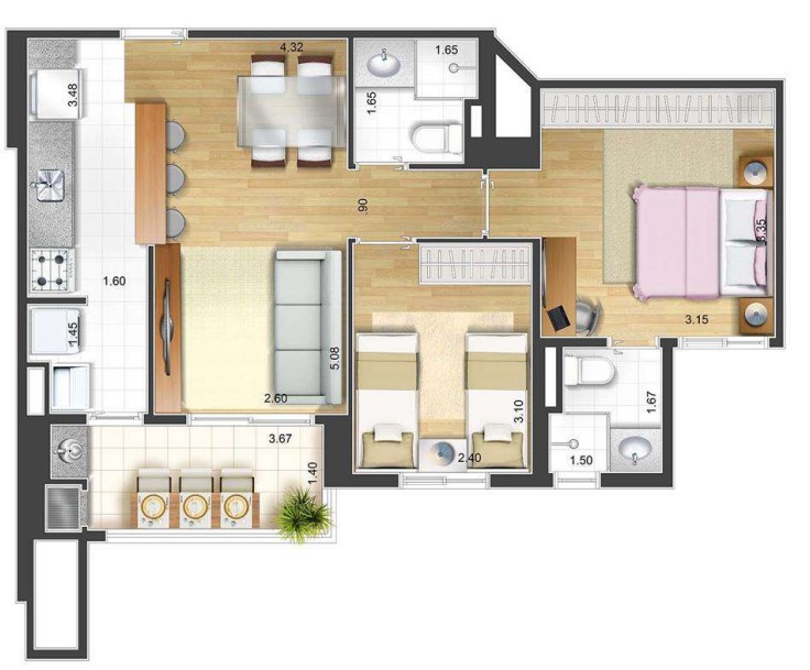 Apartamento à venda com 63m², 2 quartos com vaga - 16