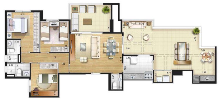 Apartamento à venda com 65m², 3 quartos com vaga - 16