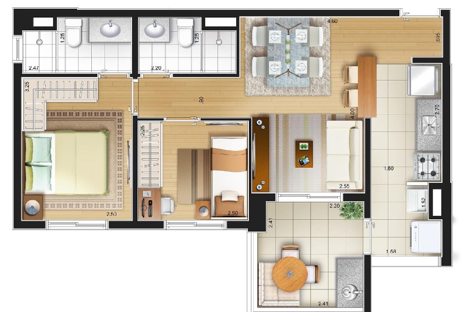 Apartamento à venda com 56m², 2 quartos com vaga - 15