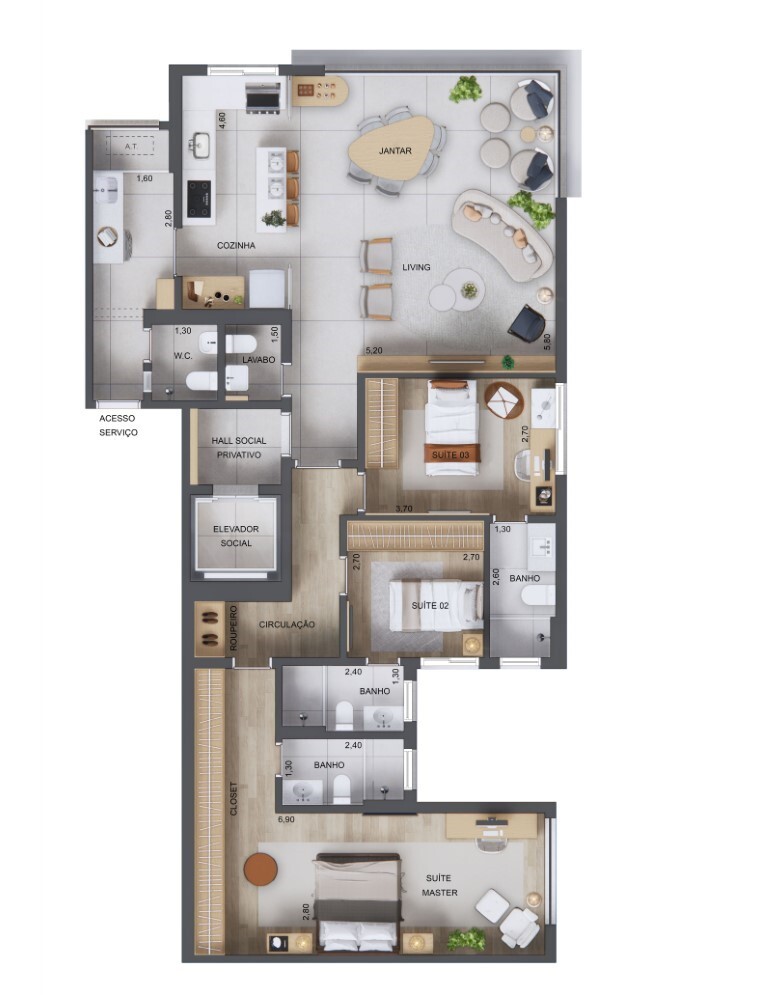 Apartamento à venda com 126m², 3 quartos com vaga - 13