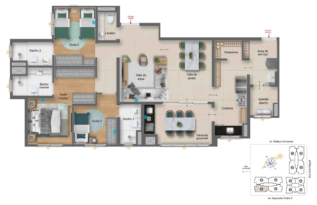 Apartamento à venda com 117m², 3 quartos com vaga - 25