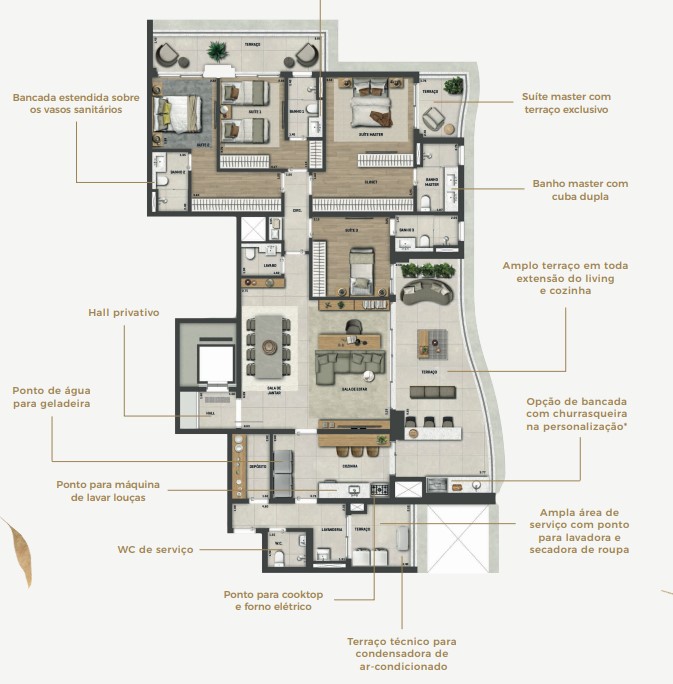 Apartamento à venda com 222m², 3 quartos com vaga - 27