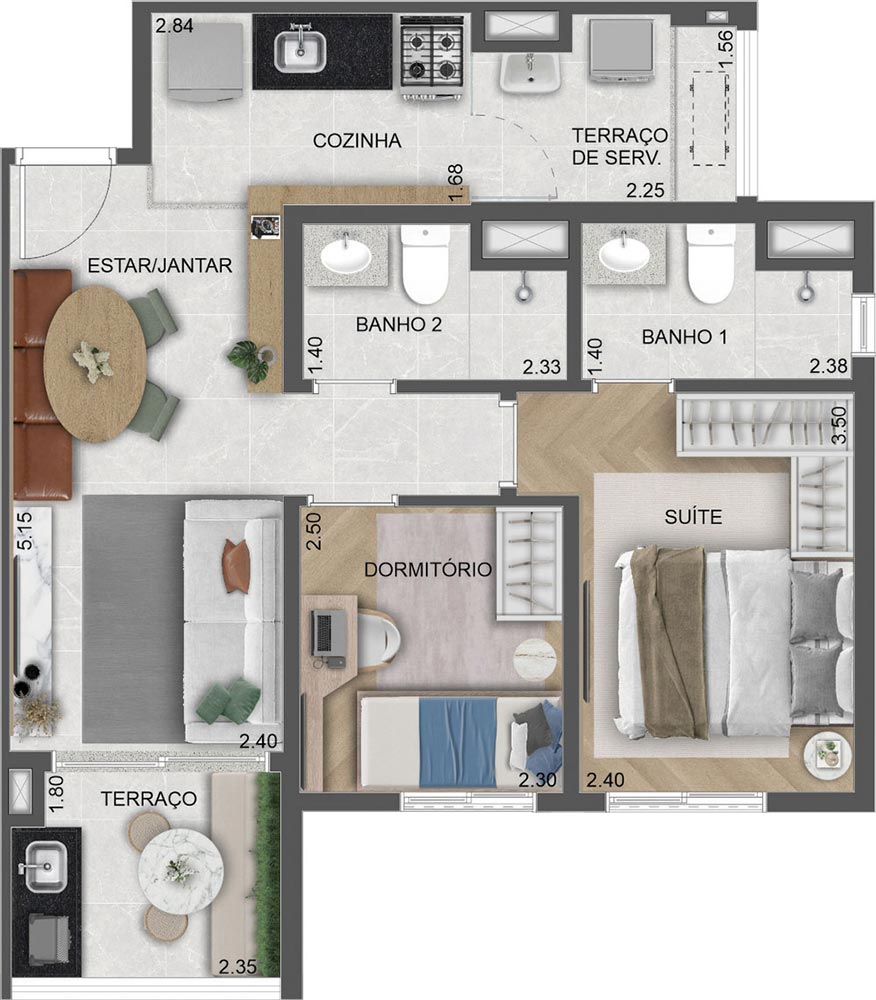 Apartamento à venda com 53m², 2 quartos com vaga - 24