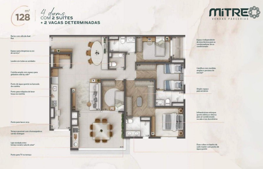 Apartamento à venda com 127m², 3 quartos com vaga - 18