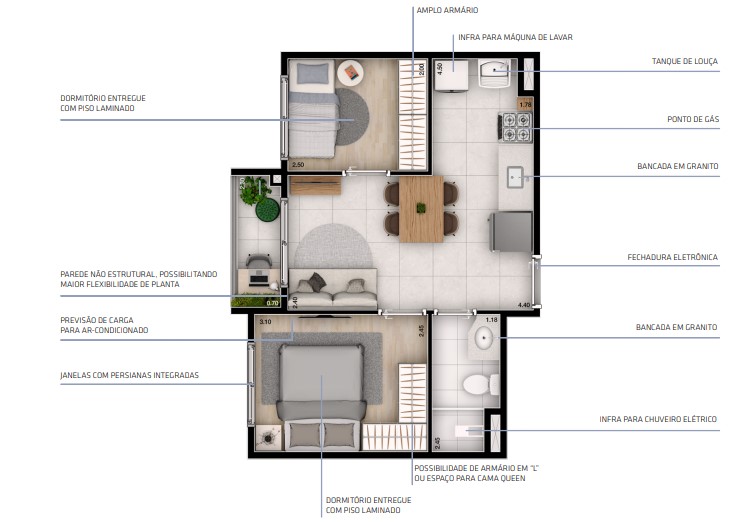 Apartamento à venda com 36m², 2 quartos sem vaga - 26