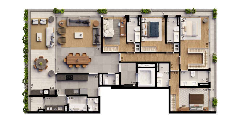 Apartamento à venda com 205m², 4 quartos com vaga - 22