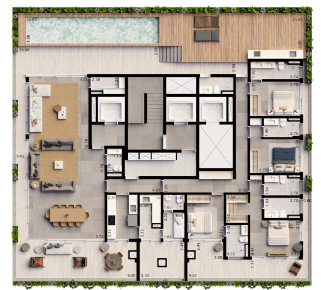 Apartamento à venda com 402m², 4 quartos com vaga - 22