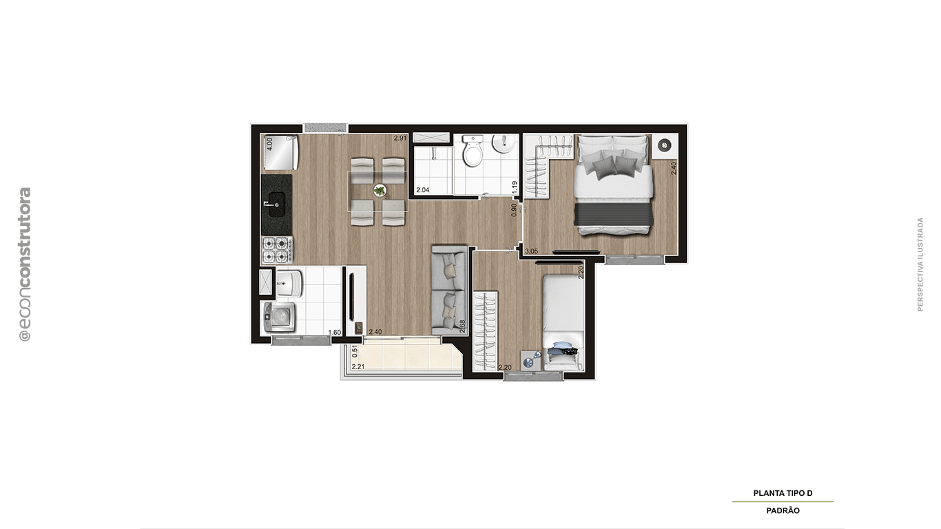 Apartamento à venda com 43m², 2 quartos sem vaga - 18