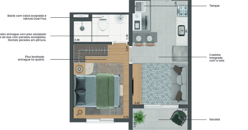 Studio à venda com 27m², 0 quartos sem vaga - 22