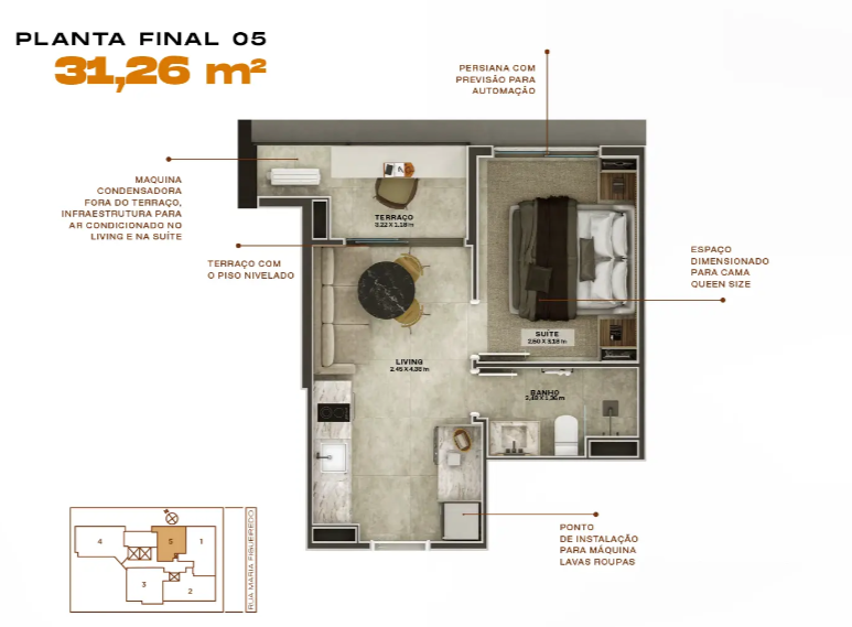 Apartamento à venda com 31m², 1 quarto sem vaga - 19