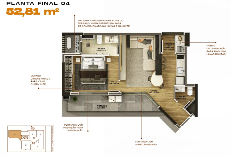 Apartamento à venda com 52m², 1 quarto sem vaga - 19