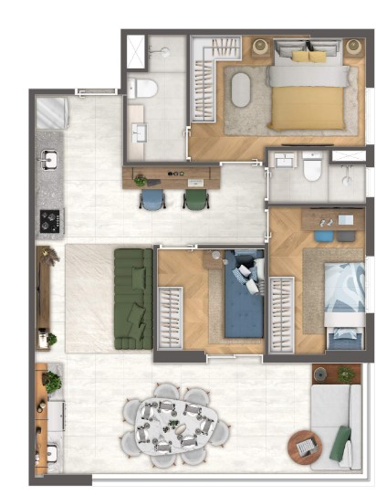 Apartamento à venda com 67m², 3 quartos com vaga - 31