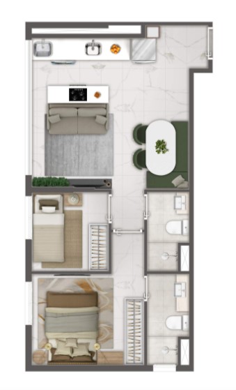 Apartamento à venda com 41m², 2 quartos sem vaga - 31