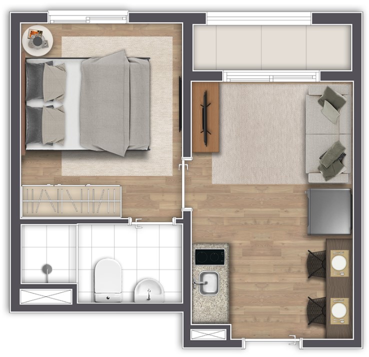 Apartamento à venda com 24m², 1 quarto sem vaga - 17