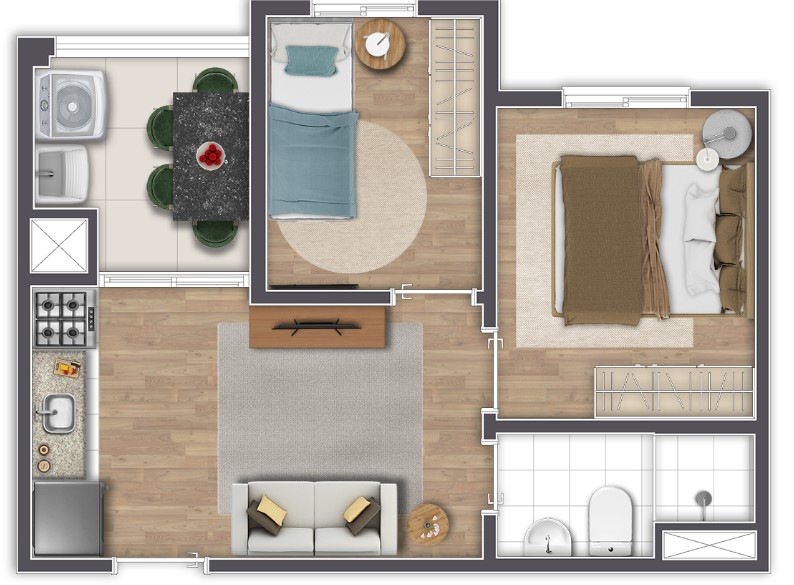 Apartamento à venda com 35m², 2 quartos sem vaga - 17